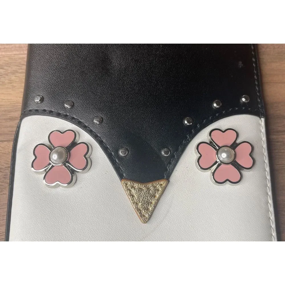 Kate Spade Frosty Penguin Leather‎ Passport Holder Travel Wallet Multi